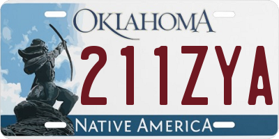 OK license plate 211ZYA