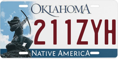 OK license plate 211ZYH