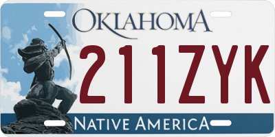 OK license plate 211ZYK