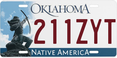 OK license plate 211ZYT