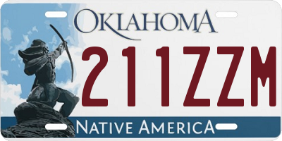 OK license plate 211ZZM