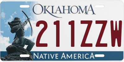 OK license plate 211ZZW