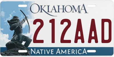 OK license plate 212AAD