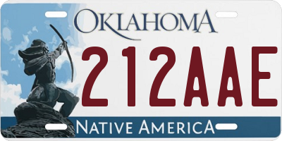 OK license plate 212AAE