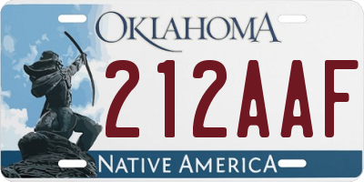 OK license plate 212AAF