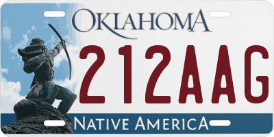 OK license plate 212AAG