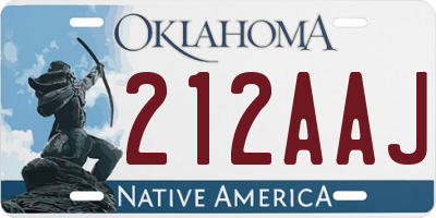 OK license plate 212AAJ