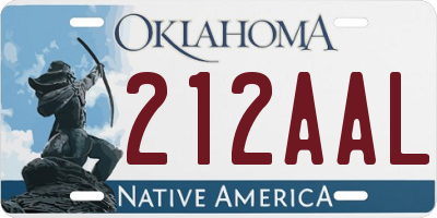 OK license plate 212AAL