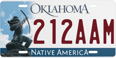OK license plate 212AAM