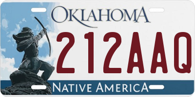 OK license plate 212AAQ