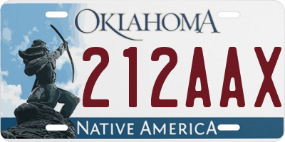 OK license plate 212AAX
