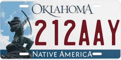 OK license plate 212AAY