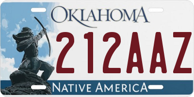 OK license plate 212AAZ