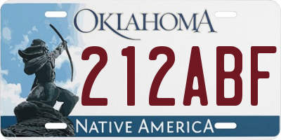 OK license plate 212ABF
