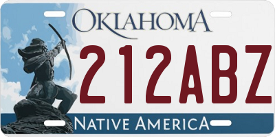 OK license plate 212ABZ
