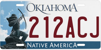 OK license plate 212ACJ