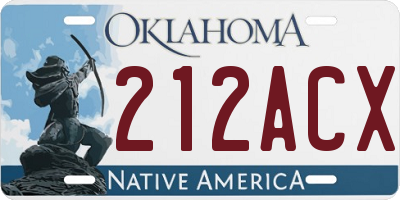 OK license plate 212ACX