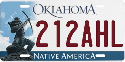 OK license plate 212AHL