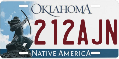 OK license plate 212AJN