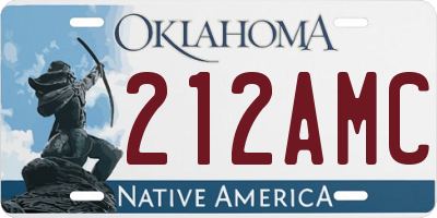 OK license plate 212AMC