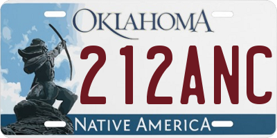 OK license plate 212ANC