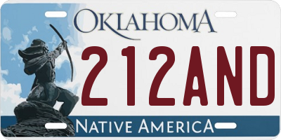 OK license plate 212AND