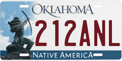OK license plate 212ANL