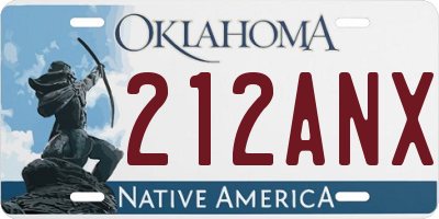 OK license plate 212ANX