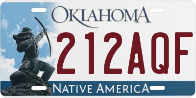 OK license plate 212AQF
