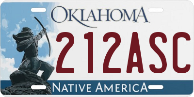 OK license plate 212ASC