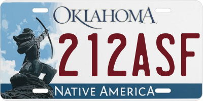 OK license plate 212ASF