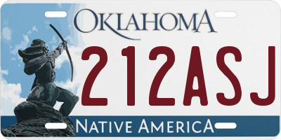 OK license plate 212ASJ