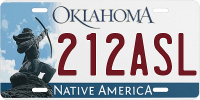 OK license plate 212ASL