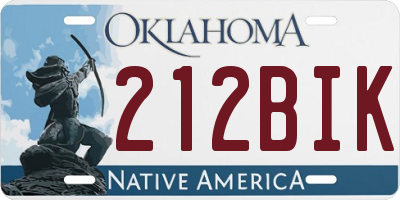 OK license plate 212BIK