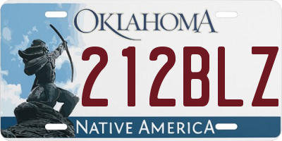 OK license plate 212BLZ