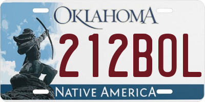 OK license plate 212BOL