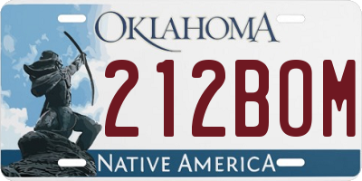 OK license plate 212BOM