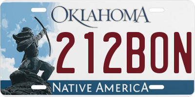 OK license plate 212BON