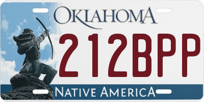 OK license plate 212BPP
