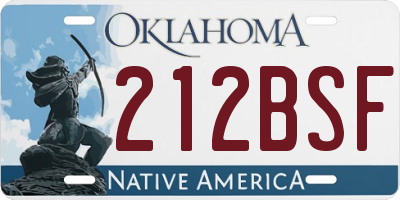 OK license plate 212BSF