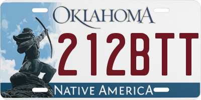 OK license plate 212BTT