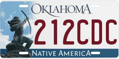 OK license plate 212CDC