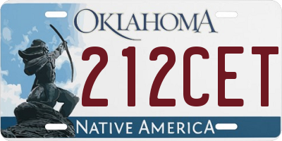 OK license plate 212CET