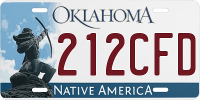OK license plate 212CFD