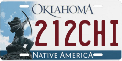 OK license plate 212CHI