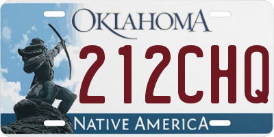 OK license plate 212CHQ