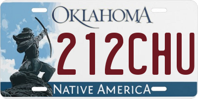 OK license plate 212CHU