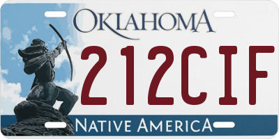 OK license plate 212CIF