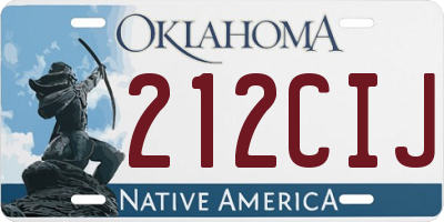 OK license plate 212CIJ
