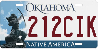 OK license plate 212CIK